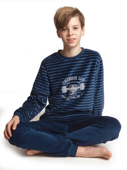 Outfitter Jongens Velours Pyjama Blauw 351319 | 27106