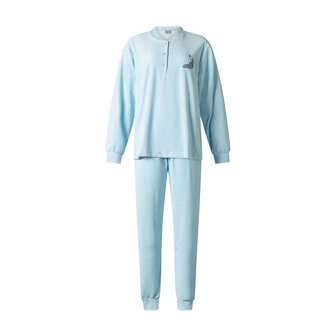 Lunatex Dames Badstof Pyjama Lichtblauw 12-4206-152 | 28889