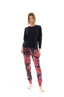 Pink Label Dames Pyjama Magenta Flower W1367 | 29219