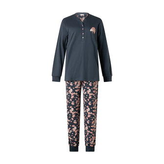 Lunatex Dames Double Jersey Pyjama Donkerblauw 12-4201-140 | 28882