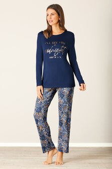 Hajo Dames Pyjama Dark Blue 45950-663 | 29208