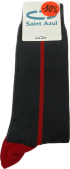 Saint Azul Heren Sokken Grey/Red Stripe | 28858-28859