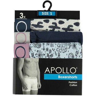 Apollo Herenshorts 3-Pack Blauw 161500105-062 | 22907