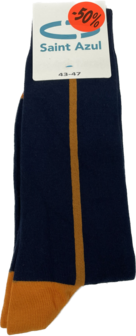 Saint Azul Heren Sokken Navy/Orange Stripe | 28861-28862