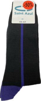 Saint Azul Heren Sokken Grey/Purple Stripe | 28856-28857