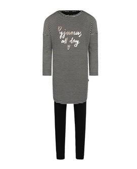 Charlie Choe Meisjes Big Shirt Set Black Q53007-41 | 30606