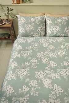 Ariadne At Home Dekbedovertrek Bloomimg Flowers Blue Green 31885