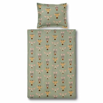 Vandyck Dekbedovertrek Wildlife Kids Light Olive 31959