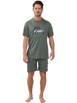 Pastunette For Men Heren Shortama Dark Green 132251-516-2-720 | 31657