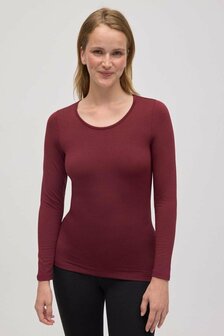 Ysabel Mora Dames Long Sleeve Thermo Shirt Cabernet Red 70002 | 32514