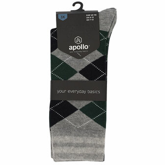 Apollo Heren Sokken 3-Pack Multi Grey 120171074 | 32702