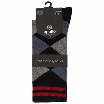 Apollo Heren Sokken 3-Pack Multi Navy 120171074 | 32703
