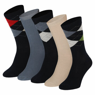 Apollo Heren Sokken 5-Pack Multi Navy 120421010 | 32704