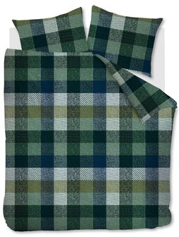 Beddinghouse Flanel Dekbedovertrek Beckett Blue Green 32629