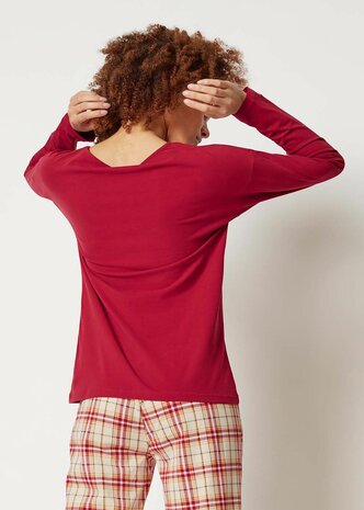 Skiny Dames Shirt Deep Red  080769 | 27422