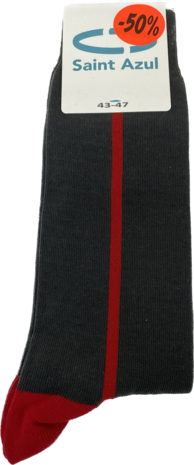 Saint Azul Heren Sokken Grey/Red Stripe | 28858-28859