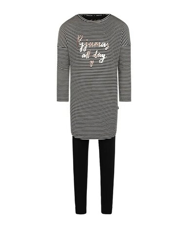 Charlie Choe Meisjes Big Shirt Set Black Q53007-41 | 30606