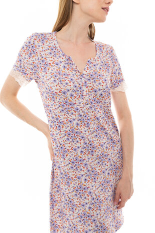 Pink Label Dames Nachthemd Violet Flower S1253 | 28281