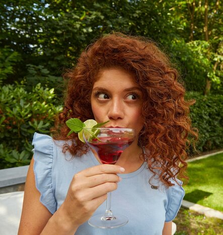 Charlie Choe Dames T-Shirt Mid Blue P55102-38 | 31548