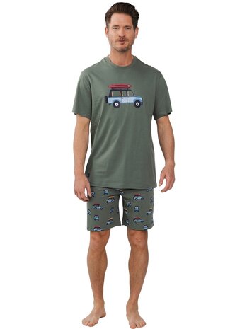 Pastunette For Men Heren Shortama Dark Green 132251-516-2-720 | 31657