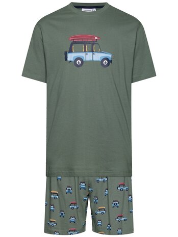 Pastunette For Men Heren Shortama Dark Green 132251-516-2-720 | 31657