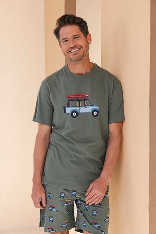 Pastunette For Men Heren Shortama Dark Green 132251-516-2-720 | 31657