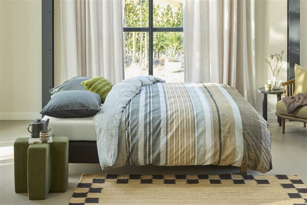 Beddinghouse Dekbedovertrek Lex Grey Green 31892