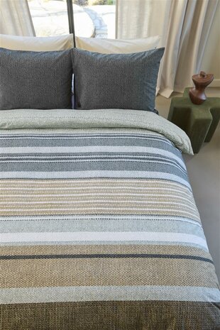 Beddinghouse Dekbedovertrek Lex Grey Green 31892
