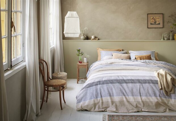 Ariadne At Home Dekbedovertrek Stitches Grey 29090