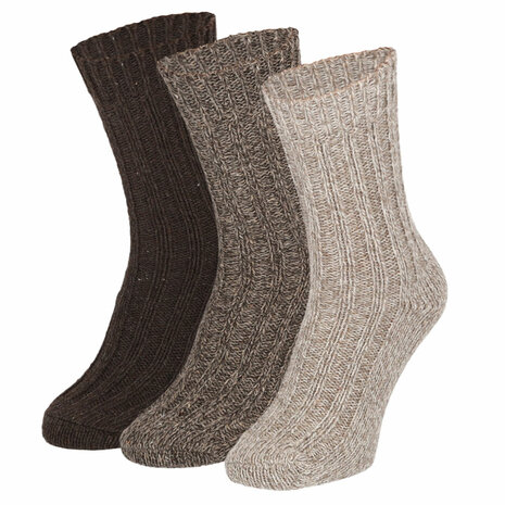 Apollo Noorse Heren Sokken 3-Pack Bruin 124010000 | 32710