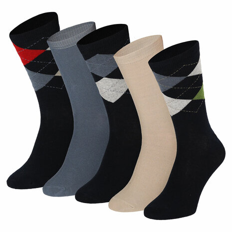 Apollo Heren Sokken 5-Pack Multi Navy 120421010 | 32704