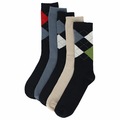 Apollo Heren Sokken 5-Pack Multi Navy 120421010 | 32704