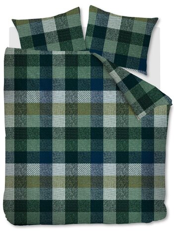 Beddinghouse Flanel Dekbedovertrek Beckett Blue Green 32629