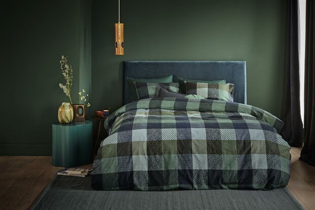 Beddinghouse Flanel Dekbedovertrek Beckett Blue Green 32629