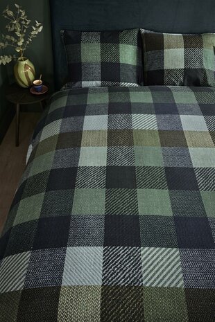 Beddinghouse Flanel Dekbedovertrek Beckett Blue Green 32629