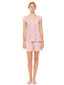 Pink Label Dames Shortama Leopard Rose S1462 | 31586