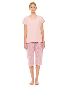 Pink Label Dames Pyjama Leopard Rose S1456 | 31587