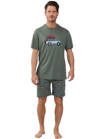 Pastunette For Men Heren Shortama Dark Green 132251-516-2-720 | 31657