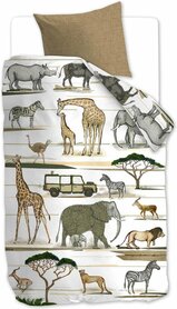 Beddinghouse Kids Dekbedovertrek Jeep Safari Naturel 31064