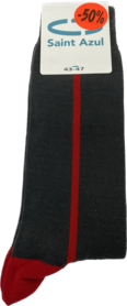 Saint Azul Heren Sokken Grey/Red Stripe | 28858-28859